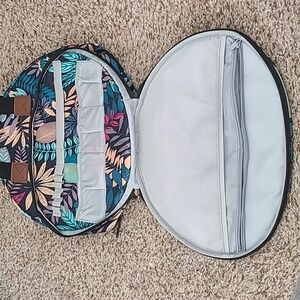 Floral Print Round Embroidery Bag